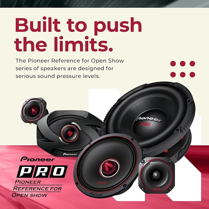 Pioneer P.R.O. Series TS-B351PRO 3.5” Tweeters (Pair) – 250W Max, Perfect for high-SPL Builds and pro-Level car Audio, Bullet Style Tweeter