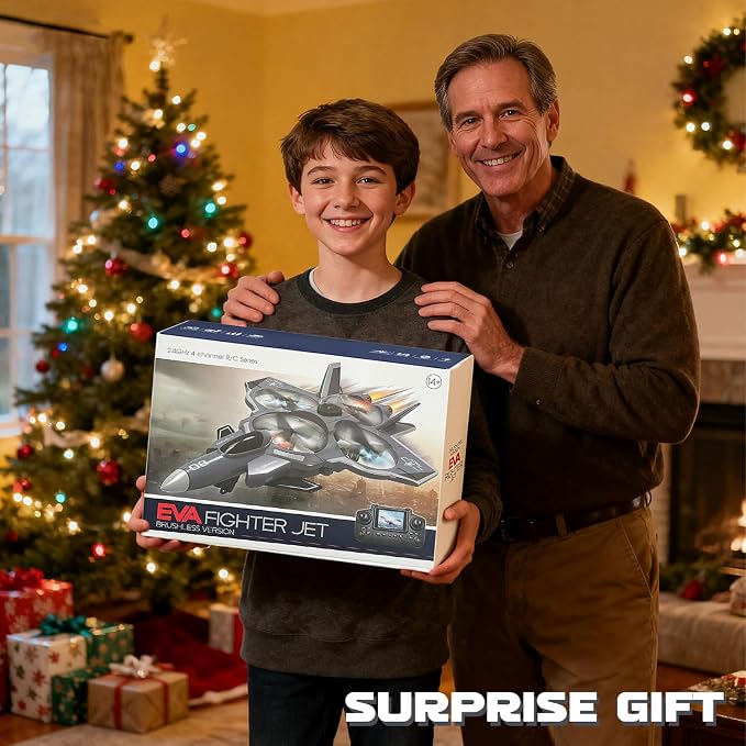 Snugzy RC Plane with Camera Brushless Remote Control with Screen 360° Flip Fighter Jet Toy for Kids 8-16 Airplane Toys Gifts for Kids and Adult