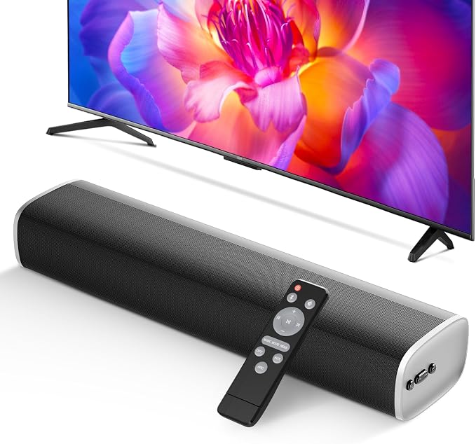 MZEIBO Sound Bar,50W TV Speaker with ARC/Optical/AUX/Bluetooth 5.3, Clear Dialogue & Deep Bass, Home Theater Audio System