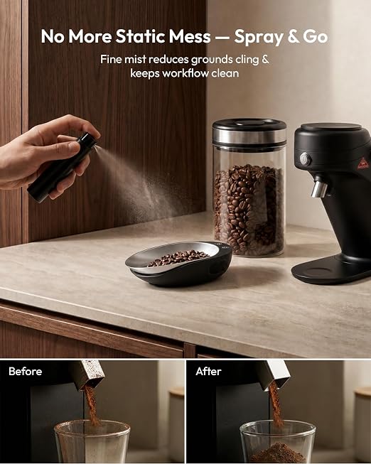 Maestri House S0 Coffee Bean Scale Set, 0.1g Precision 0.3-500g Coffee Scale with Magnetic Removable Metal Tray, 8ml Coffee Bean Spritzer, Type-C Rechargeable for Espresso