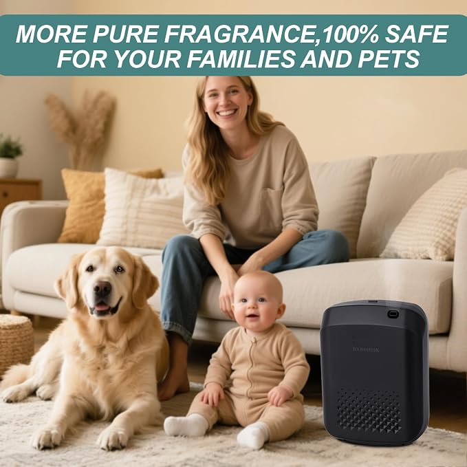 Home Waterless Aroma Diffuser – Bluetooth Smart Essential Oil Nebulizer, Fragrance Reach up to 2,000 sq ft, Perfect for Homes, Hotels, Restaurants, Offices & Spas(Black)
