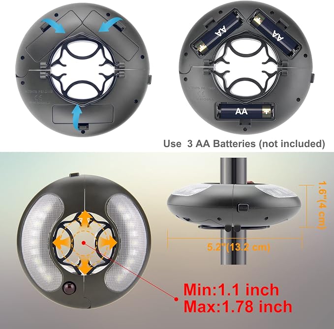 BIGMONAT Battery Operated Hanging Lights Outdoor Patio Umbrella Light with Remote12Colors Changing Camping Tent Light Outside Brightness Dimmable and Timer Setting 120Lumens