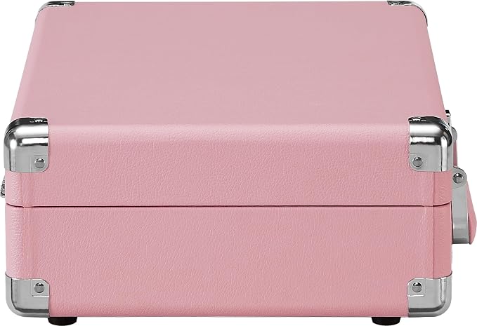 Crosley CR8005E-BH Cruiser Plus Vintage 3-Speed Bluetooth in/Out Suitcase Vinyl Record Player Turntable, Blush