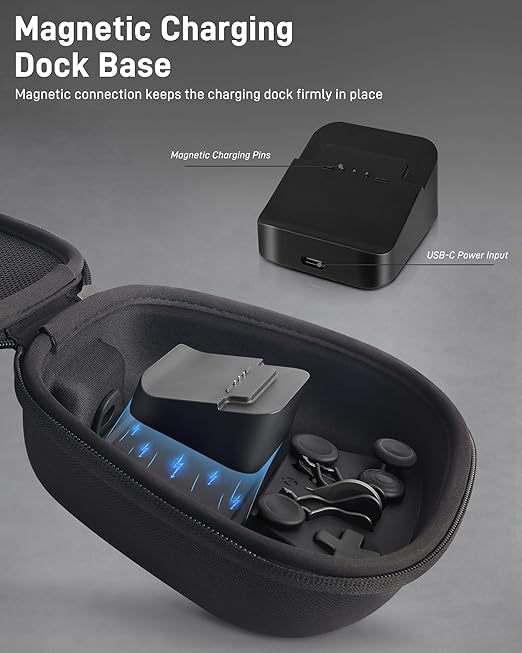 Complete Component Pack for Xbox Elite Controller Series 2 - Accessories Includes 1 Carrying Case, 1 Charging Dock, 1 Charger Cable, 4 Thumbsticks, 4 Paddles and 1 Adjustment Tool(BLACK)