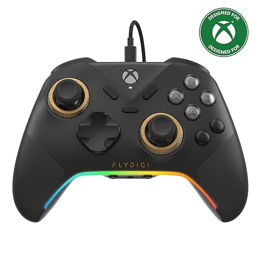 FLYDIGI VADER 5S Wired Controller for Xbox Series X|S, Xbox One, Windows 10/11, FORCEFLEX Adjustable Tension Joysticks, FORCESWITCH Triggers, 6 Remappable Buttons, 3.5mm Audio Jack