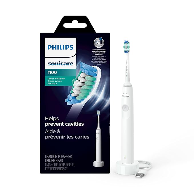 Philips Sonicare for Kids 3+ Bluetooth Connected Rechargeable Electric Power Toothbrush, Interactive, Pink, HX6351/41 & 1100 Electric Rechargeable Power Toothbrush, White Grey HX3641/02