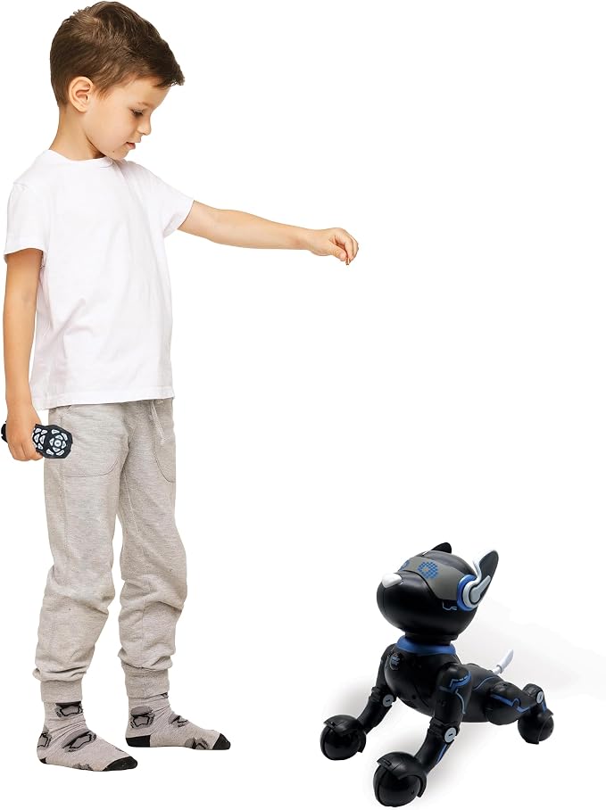 LEXiBOOK Power Puppy - My Smart Robot Dog - Programmable Robot with Remote Control, Training Function, Dances, Sings, Light Effects, Rechargeable Battery, Children's Toy - DOG01BK