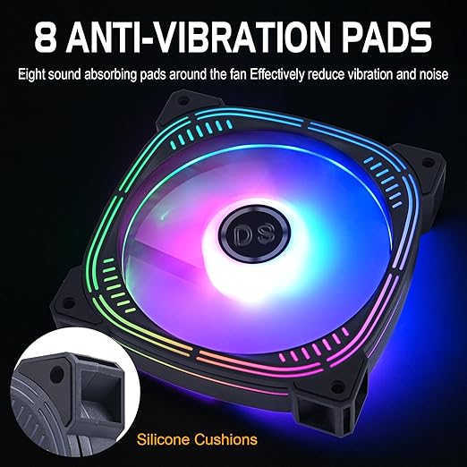 Rainbow LED RGB Fans with Controller for PC Case, CPU Cooler, Radiators System (6pcs RGB Fans, G Series)