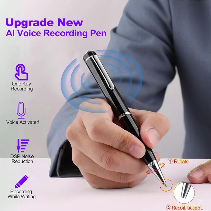 128GB AI Digital Voice Recorder with Playback for Meetings & Follow-Up | 20H Continuous Recording, MP3 Audio Recorder for Professionals, USB-C Transfer, Windows Mac Compatible