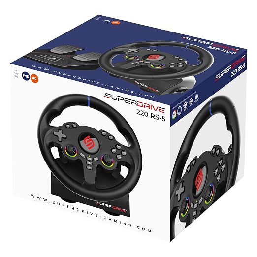 SUBSONIC - Superdrive 220RS-5 Racing Wheel for Playstation PS5 and PC - Black