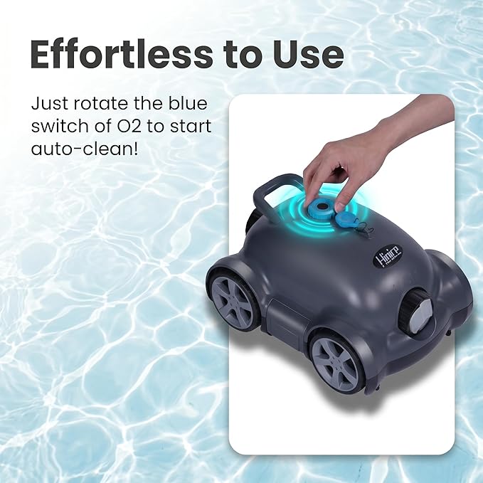 Cordless Robotic Pool Cleaner,Automatic Pool Vacuum Robot for In-Ground/Above Ground Pools,150 Min Runtime, IPX8 Waterproof, 2200 Sq Ft Coverage (Grey)