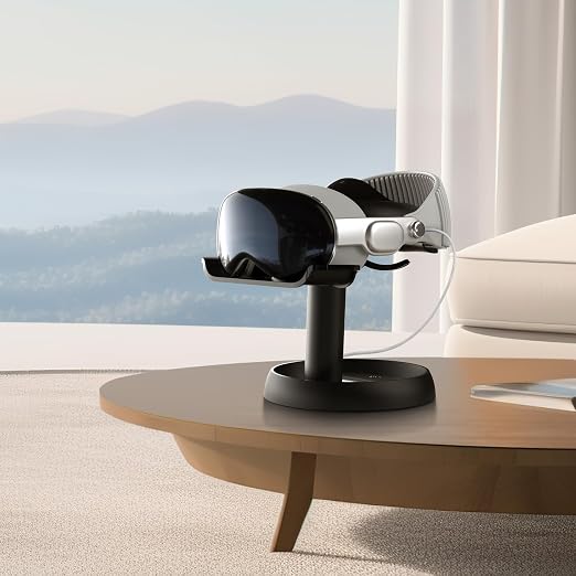 AMVR VR Headset Stand Holder Compatible with Quest 3s/Quest 3/Vision Pro/Quest 2/Pico 4/for PSVR 2 - Universal VR Headset Display Dock, Stable Bracket Storage Round Base, Mount Install Easy