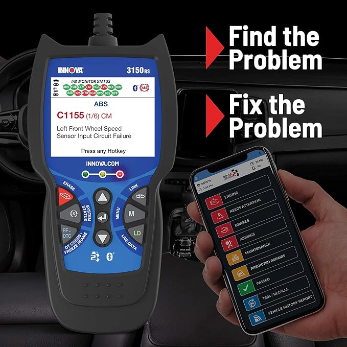 Innova 3150RS OBD2 Scanner / Car Code Reader with ABS, SRS, Live Data, and Service Light Reset