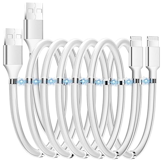 AICase Magnetic Charging Cable,(3FT+6.5FT) Super Organized Charging Magnetic Absorption Nano Data Cable for Phone 14/13/12/11/XS/XS Max/XR/X/8/8 Plus/7/7 Plus/6s/6s Plus/6/6 Plus/SE