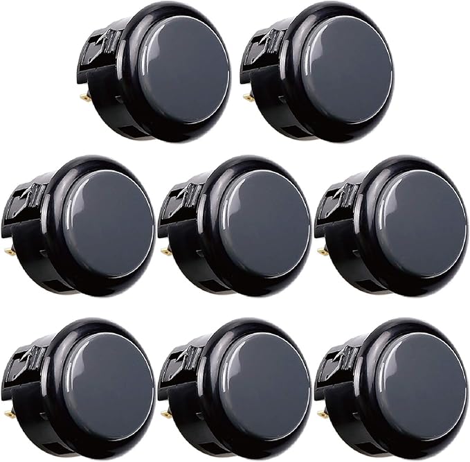 Sanwa JLF-TP-8YT Joystick + Sanwa 8 pcs OBSF-30 Push Button Bundle Kit Color : Gray - for Arcade Game 4 & 8 Way Adjustable, Compatible with Catz Mad SF4 Tournament Joystick S@NWA