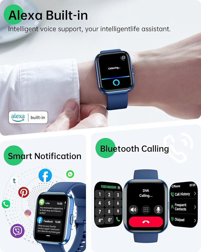 Smart Watches for Men (Android/iPhones), 120+ Sport Modes Fitness Tracker Watch with SpO2/Heart Rate Monitor, Steps/Sleep Tracker, 1.85" HD Smart Watch with Bluetooth Calls/Messages, 3ATM waterproof