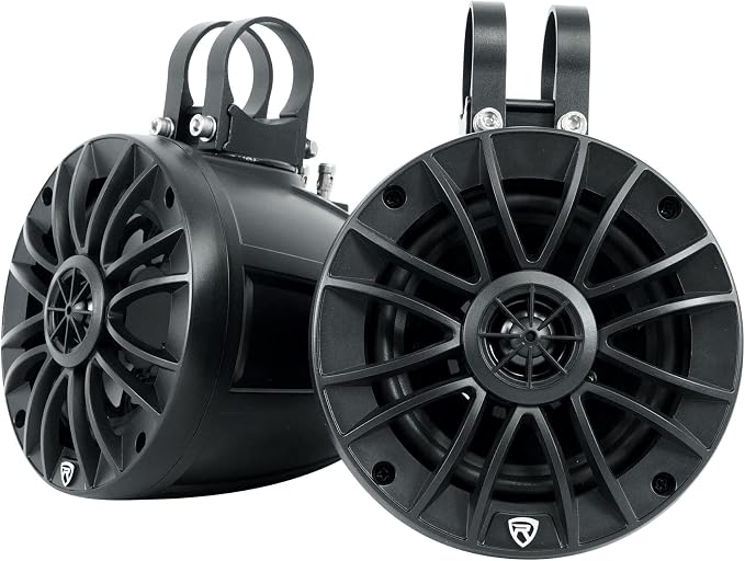 Rockville UT525B Pair 5.25" Black IPX6 Marine UTV Roll Bar Speakers | 70W RMS, 280W Peak per Pair, 4 Ohm, True Coaxial Design, 360° Swivel Brackets, Fits 1.5"-2" Bars, Wakeboard Towers