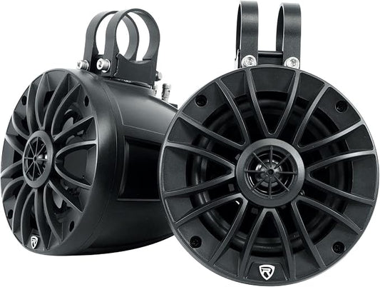 Rockville UT525B Pair 5.25" Black IPX6 Marine UTV Roll Bar Speakers | 70W RMS, 280W Peak per Pair, 4 Ohm, True Coaxial Design, 360° Swivel Brackets, Fits 1.5"-2" Bars, Wakeboard Towers