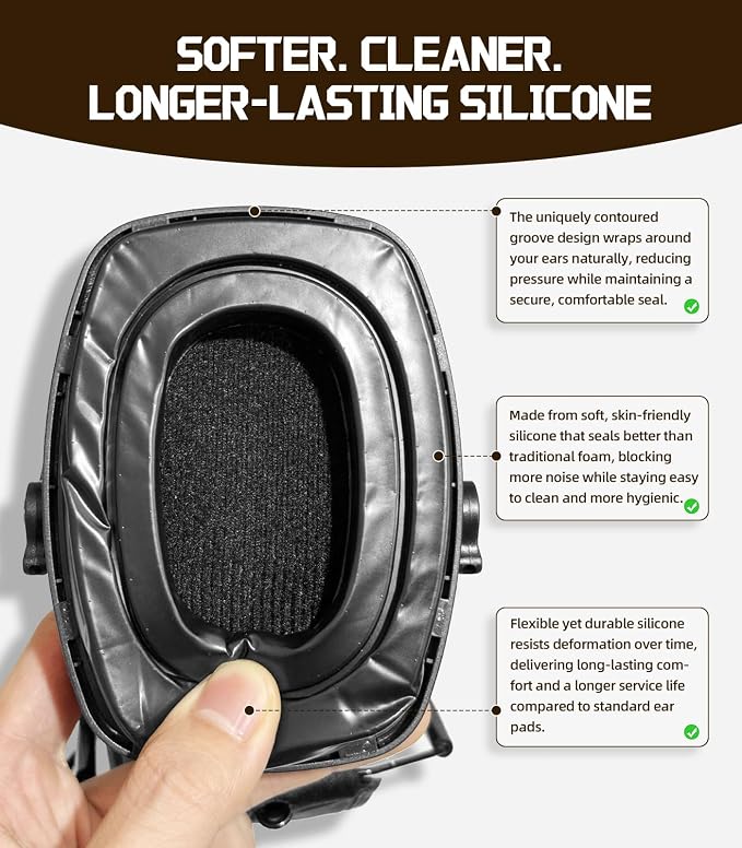 PROHEAR Ear Protection Safety Earmuffs for Shooting Noise Reduction Slim Hearing Protector
