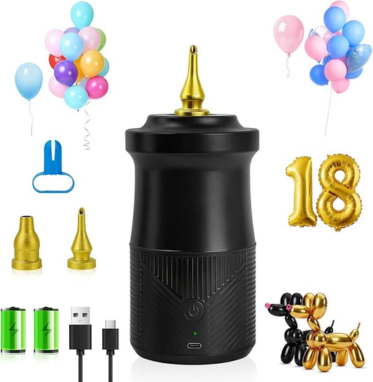 IDAODAN Electric Balloon Pump, Portable Electric Balloon Blower Machine Inflator Air Pump for Party Decorations