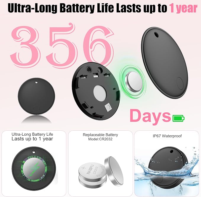 2026 Air Tracker Tags-4 Packs Android & iOS,Dual System Smart Tags Bluetooth Luggag Tracker Keys Finder/Item Locator Work with Apple Find My (iOS)&Google's Find Hub(Android) for Key,Backpack,Luggage