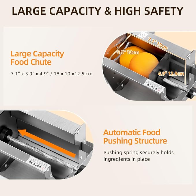 Manual Vegetable Fruit Slicer, Commercial Vegetable Cutter with 0-0.5"/0-13mm Thickness Adjustable, Stainless Steel Veggie Food Slicing Machine for Potatoes Lemons Tomatoes Onions