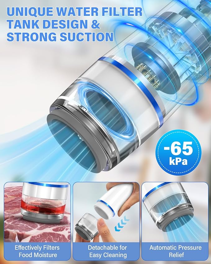 Handheld Vacuum Sealer Machine for Food Automatic Compact Vacuum Sealer Kit Food Sealer Saver with Visual Water Tank for Reusable Vacuum Bag,Regular&Wide Mouth Mason Canning Jar Mother Day Gift