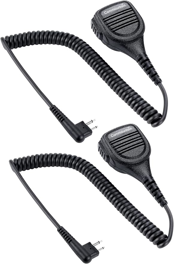 commountain Speaker Mic for Motorola Radios R2 CP100D CP200D CP200 CP185 CLS1410 CLS1110 BPR40D BPR40 RDU4100 RDU4160D RMU2040 RMU2080D CLS RDU RMU, PMMN4013 PMMN4013A 2 Pin Microphone-2 Pack