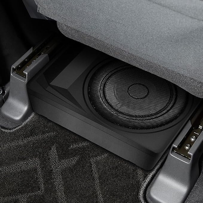 litillbuly 1200W Car Subwoofer,10 Inch Slim Under Seat Car Subwoofer and Amp Package Powered Subwoofer for Car/Truck, High/Low Level Inputs Remote Control Enhanced Bass,Perfect for Truck/SUV/Jeep/MPV