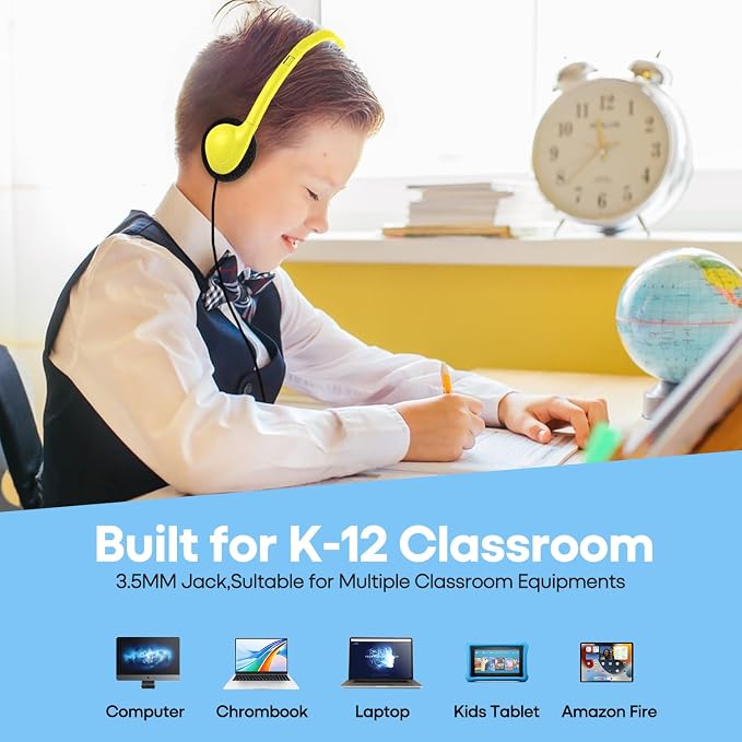 Bulk Class Set Headphones 30 Pack for Classroom Students Kids，Adjustable School Earphones On Ear with 3.5mm Jack for Teachers Children Toddler Boys Girls Teens Adult(GS857, Mixed)