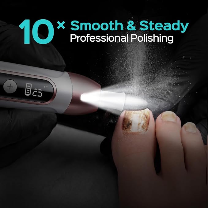 COSLUS C60 Professional Pedicure Manicure Kit: Cordless Electric Nail File with 10 Speed & LCD Display, Thick Toe Nail Grinder for Hand Feet, Remove Cuticles, Callus for Men Women Seniors, Home Salon
