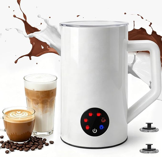 MAISON HUIS Milk Frother, 6-IN-1 Electric Milk Steamer, 20oz/591ml Hot & Cold Foam Maker for Latte & Cappuccino, 550W Fast Heating Stainless Steel Milk Steamer, Hot Chocolate Maker