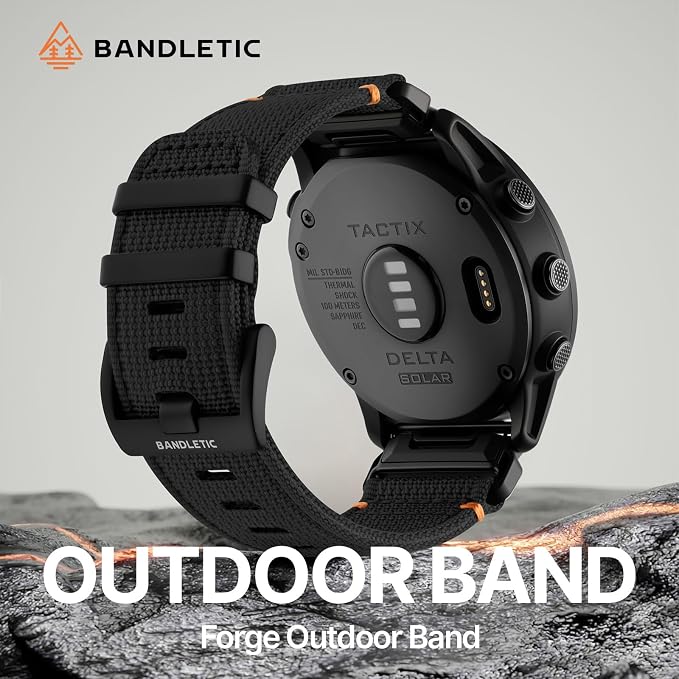 Bandletic Compatible with Garmin Fenix 8 51mm 7X 6X 5X Watch Band - 26mm Quick Fit Rugged Nylon Strap for Fenix 7X 6X Pro/5X Plus/3/3 HR/Instinct 2X Solar 3 50mm /Enduro/Quatix 6X 7X/Tactix/Epix Pro 2