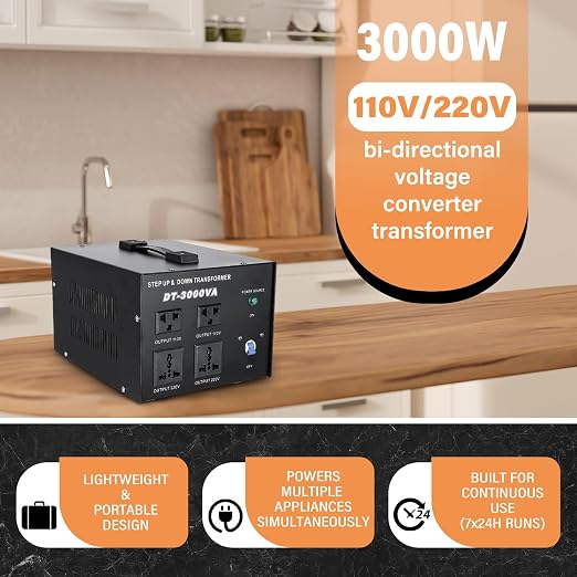 YaeCCC 3000VA Voltage Transformer Power Converter 110V/220V Converter AC-AC 3000VA