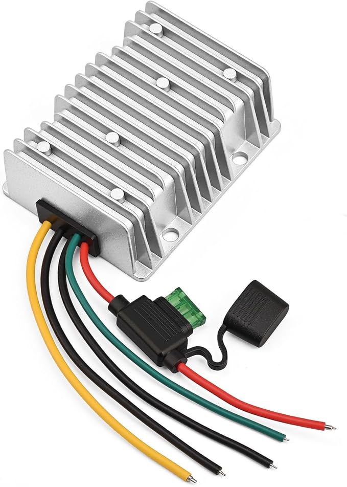 Acc Control 30A 360W DC 24V 48V 36V to 12V Step Down Converter Volt Golf Cart Voltage Reducer Regulator Buck Transformer Waterproof with Fuse