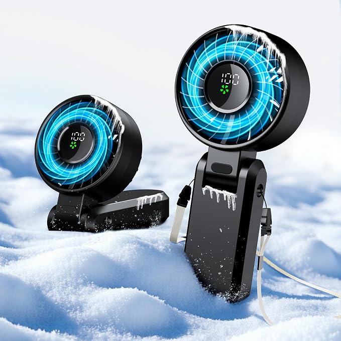 【5200mAh】Portable Handheld Fans for Travel, High-Speed Motor, Rechargeable Hand Held Fan, 5 Speed,180°Foldable, Small Personal Fan,4-IN-1 Hand/Desk/Waist/Neck Fans,Summer Beach Travel Essentials