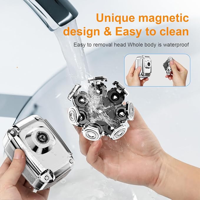 Head Shaver for Bald Men,2024 Upgrade 8-in-1 Men’s Electric Shaver Bald Head Shaver for Men,Electric Razor for Bald Men IPX7 Waterproof Rotary Shaver Grooming Kit with LED Display