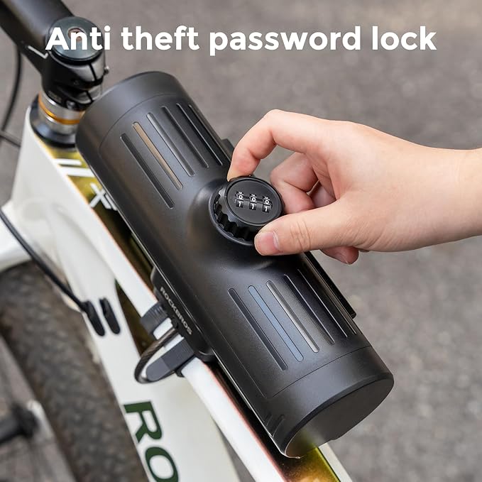 ROCKBROS Secure Bike/Scooter Frame Bag Password Storage Box Plastic Hard Shell Key Anti-Theft Steel Cable/Screws Installation Firm Fixed Equipment, Universal for Gravel MTB Road Racing Cycling