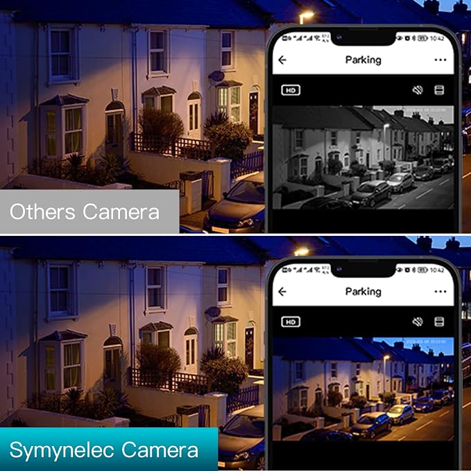 SYMYNELEC Light Bulb Security Camera Outdoor Waterproof 2.5K, 2.4GHz Wireless WiFi Light Socket Cam with AI Human Motion Detection Tracking 4MP Color Night Vision Siren Alarm Works with Alexa Google