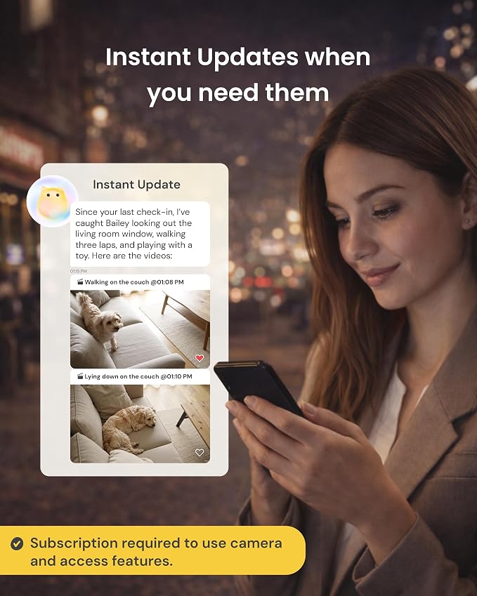 Furbo 360° Dog Camera + Mini 360° Cam [New Subscription Required at Setup] 2-Camera Bundle Nanny Subscription: Dog Safety Alerts, Pet Camera with Speaker, Phone App & Night Vision