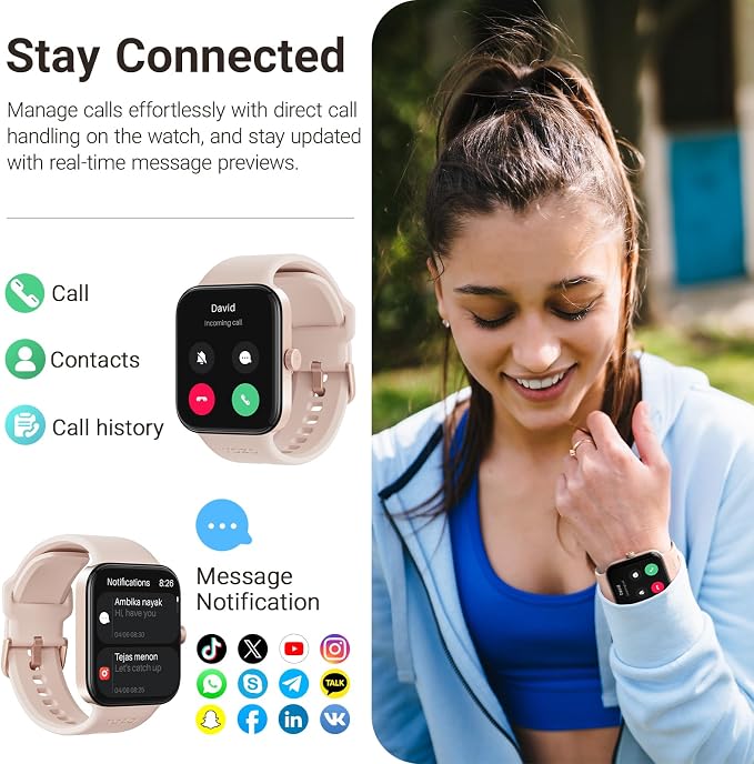 TOZO AMOLED S4 AcuFit One Smart Watch 1.78" Ultra-Clear Screen for Men Women, Call/Answer Fitness Tracker, Sleep Monitor IP68 Waterproof for iOS 11.0+ Android 9.0+ Rose Gold