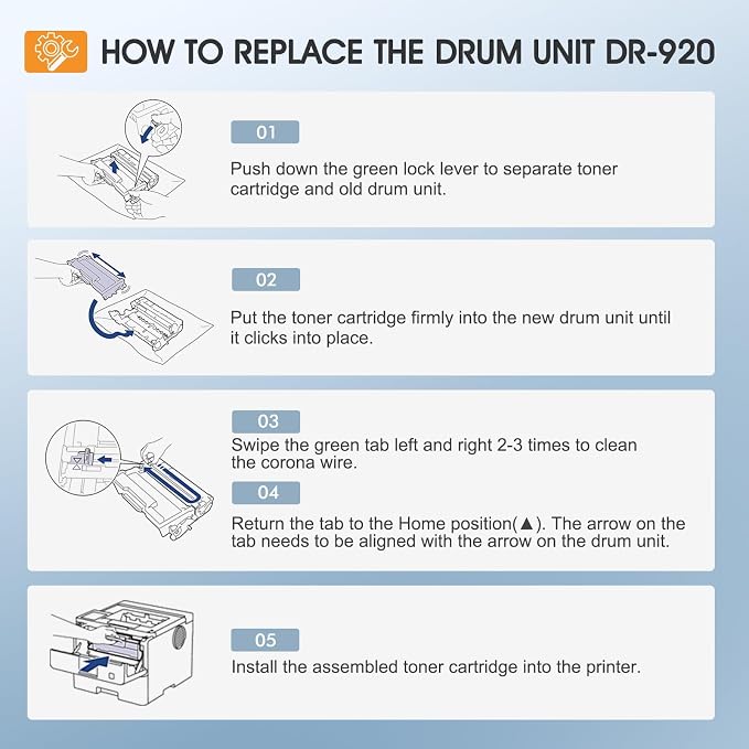 DR920 Drum Unit Black 2 Pack DR-920 Compatible for Brother DR920 DR 920 DR-920 for HL-L5210DN HL-L6210DW HL-L5210DW HL-L6210DWT HL-L5210DWT L6217DW L6310DW MFC-L5710DN L5710DW L5715DW L5915DW Printer