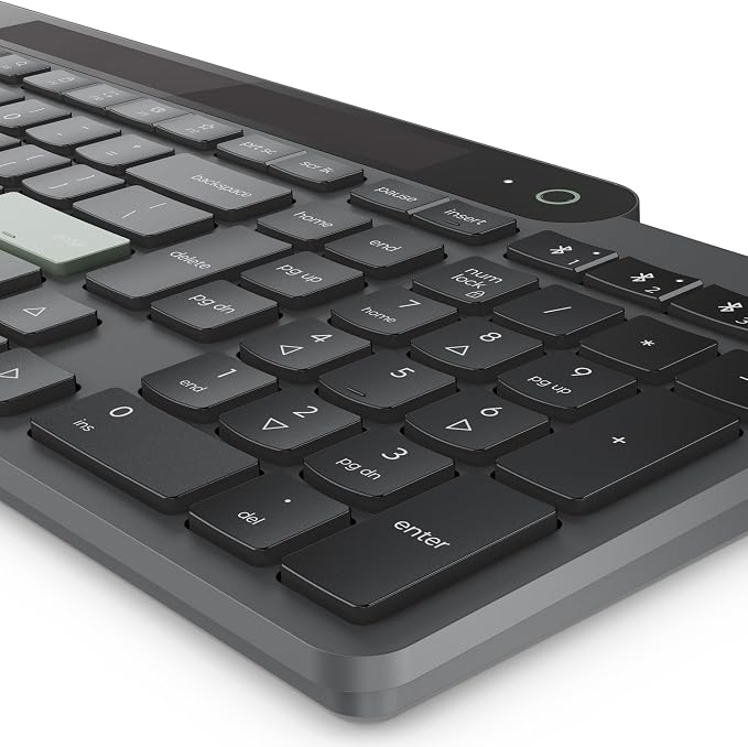 Lenovo 800 Self-Charging Bluetooth Keyboard, Uses Ambient Light for Charging, Bluetooth 5.1, Supports 3 Devices, Battery Free, Wireless, Grey