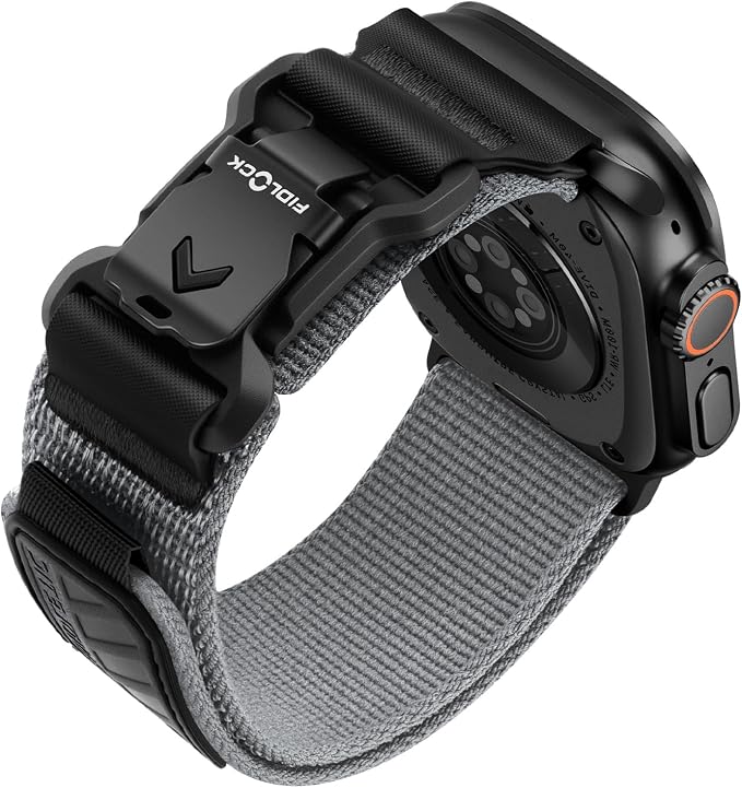 Bandletic Compatible with Apple Watch Band Men, Wide Stretchy Nylon Sport Loop with Magnetic Fidlock V-Buckle for iWatch 49mm(Ultra 3/2/1),46mm(11/10),45mm(9/8/7),44mm(SE3/SE2/SE/6/5/4),42mm(3/2/1)