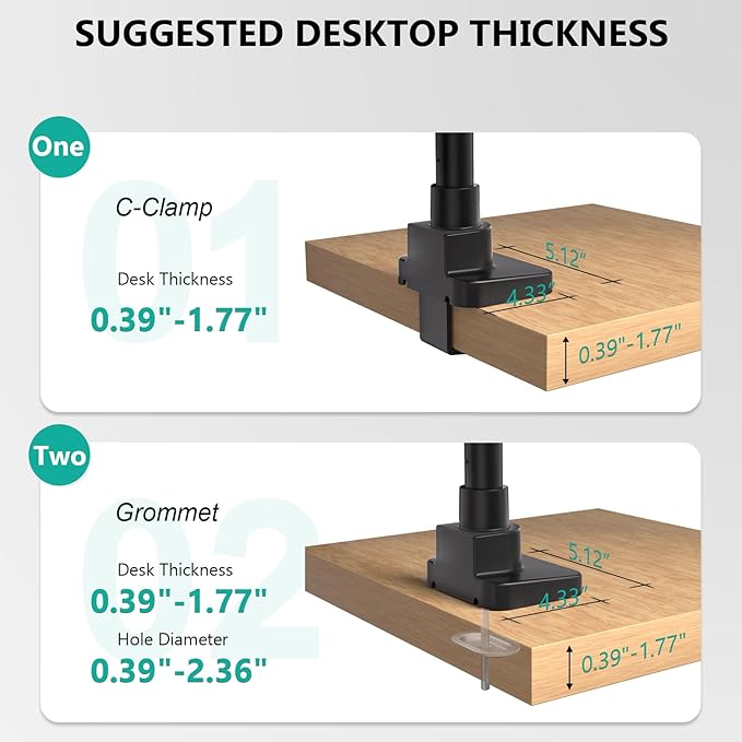 WALI Triple Monitor Mount, up to 49'' Ultrawides on Top Bracket and 34'' Screens on Side Brackets, Extra Tall 3 Monitors Desk Mount, Heavy Duty Monitor Arm up to 44 lbs (GSDM003N-P), Black
