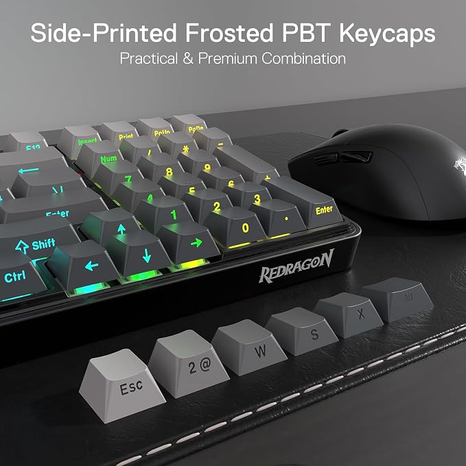 Redragon K744 GB PRO 99 Keys Wireless Gasket RGB Gaming Keyboard, 3-Mode Mechanical Keyboard w/Hot-Swap Socket, Gradient PBT Keycaps & 5-Layer Noise Dampening, Custom Linear Switch