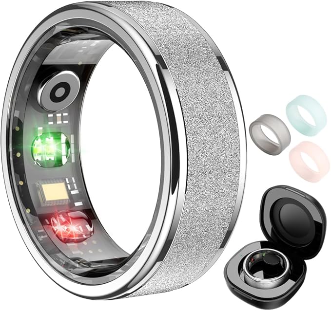 COLMI R10 Smart Ring, Smart Health Ring for Women, Features Heart Rate, Blood Oxygen, Pedometer, and Fitness Tracker, Smart Ring Womens, No Subscription Fee. (Silver, 11#)