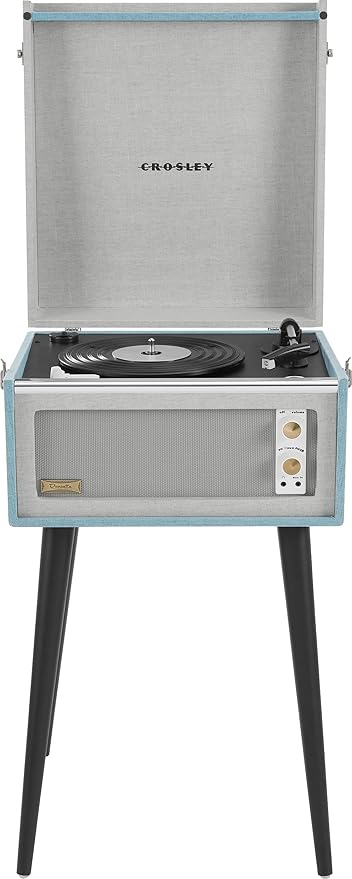 Crosley CR6233F-TN Dansette Bermuda Bluetooth in/Out Portable Vinyl Record Player Turntable with Aux-in, Tourmaline