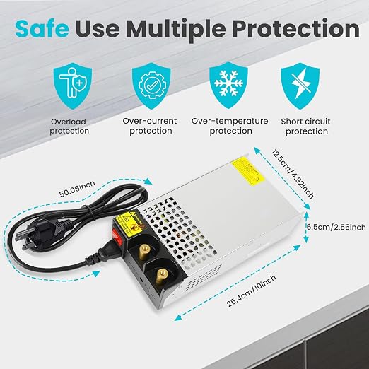 DC 12V 100A 1200W Power Supply, 110V AC to 12V DC Converter Transformer Adapter 100amp 1200W Switching Power Supply for LED Strip Light CCTV Camera Security System Radio 3D Printer