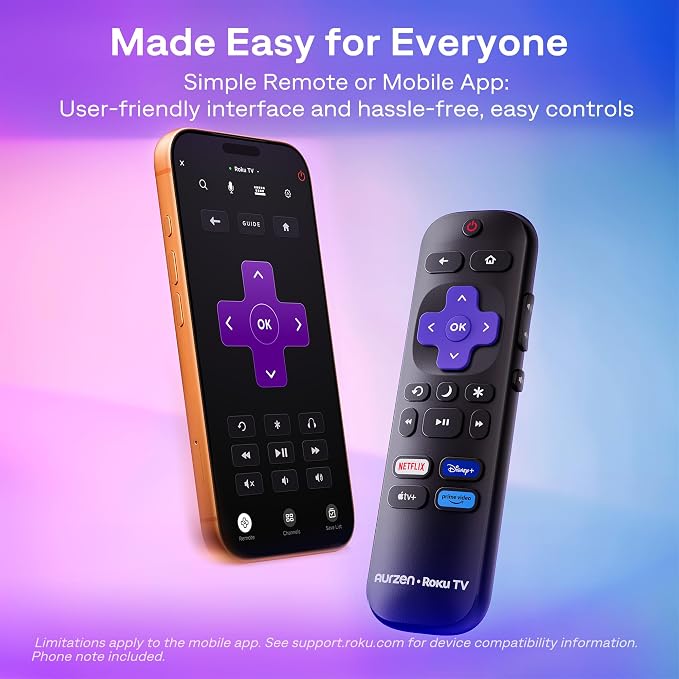 Aurzen Roku TV Smart Projector with Wifi and Bluetooth, D1R air Roku Streaming Experience Built-in, USB-C Powered, Native 1080P, 4K Supported, DoIby Audio, Portable Outdoor Movie Projector, Green